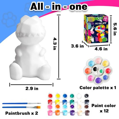 4.3in Paint Your Own Dinosaur Lamp Kit
