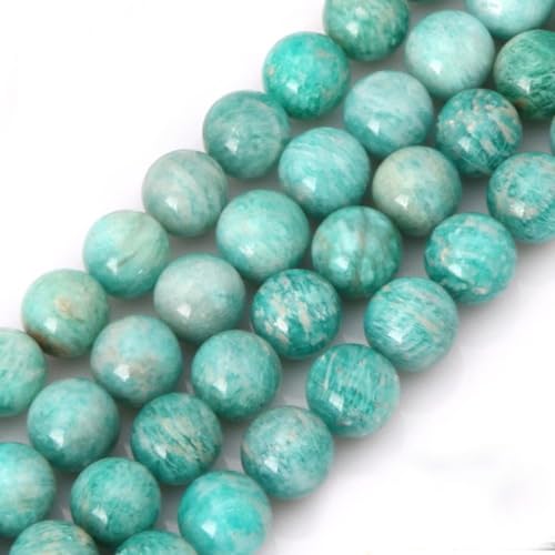 90pcs Adabele Natural Brazil Blue Amazonite Healing Gemstone 8mm Round Loose Beads Gem Stone Spacer for DIY Craft Jewelry Making GE6 (94 Count)