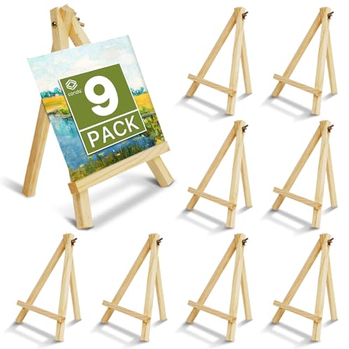 9 Pack 9 Inch Mini Wooden Display Easels (9 Count)