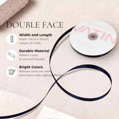 Dk.Navy Satin Ribbon 3 (150 Foot)