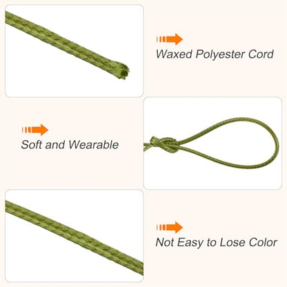 Waxed Cord 0.8mm Waxed Polyester Cord 175 Yard Wax String for Bracelet Making