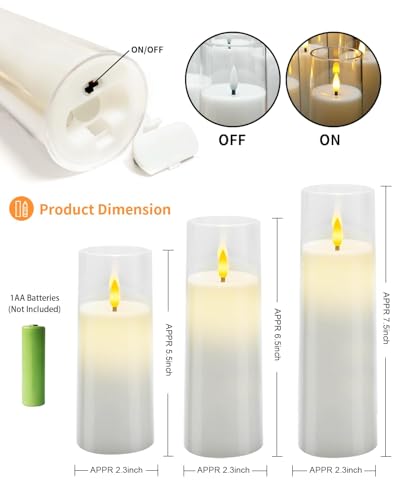Flickering Flameless Candles Battery Operated with Remote and 2