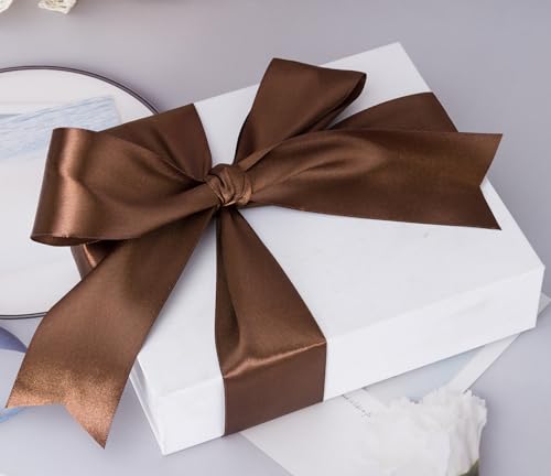2 Inch Brown Solid Satin Ribbon for Gift Wrapping