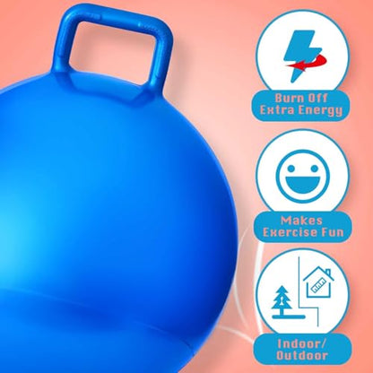 3 Pcs 31 Inch Bouncing Ball with Handle (3 Count)