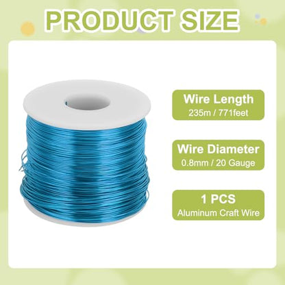 20 Gauge Anodized Aluminum Craft Wire Bendable Bonsai Training Wire 771 Feet 0.8mm for Sculpting Crafts Wreath Floral Beading Jewelry Making