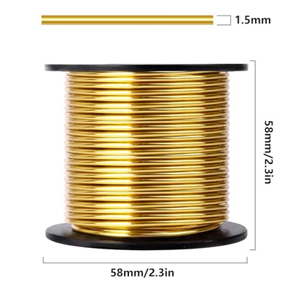 75FT 16 Gauge Bendable Gold Aluminum Craft Wire for Jewelry Making Craft (75 Foot)