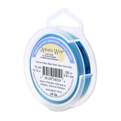 24 Gauge Silver Plated Tarnish Resistant Colored Copper Craft Wire