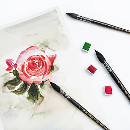 3PCS Squirrel Hair Watercolor Brushes (3 Count)
