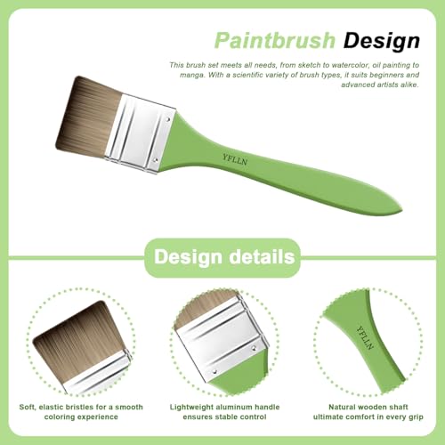 Paint Brushes Set of 25 Pieces Wooden Handles Brushes (25 Count)