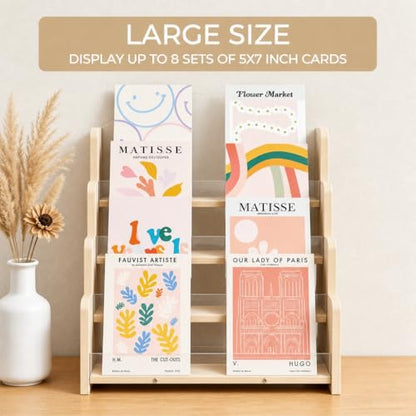 4 Tier Wooden Acrylic Greeting Card Display Stand