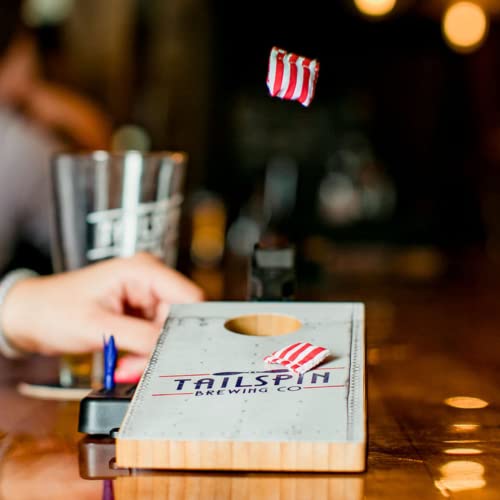 Table Top Mini Cornhole Game Set American Flag Raise