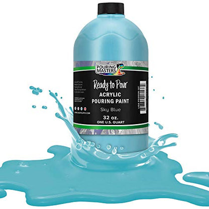 POURING MASTERS Sky Blue Acrylic Ready to Pour Pouring Paint (32 Fl Oz)