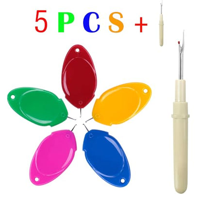 Needle Threader 5PCS Seam Ripper 1PCS Easy for Machine and Hand Sewing Tool