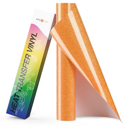 Neon Orange Glitter HTV