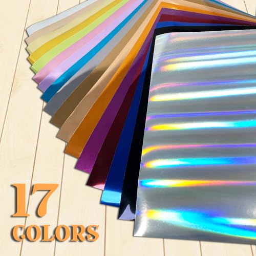 Sheet Metallic Foil Heat Transfer Vinyl Bundle (17 Count)