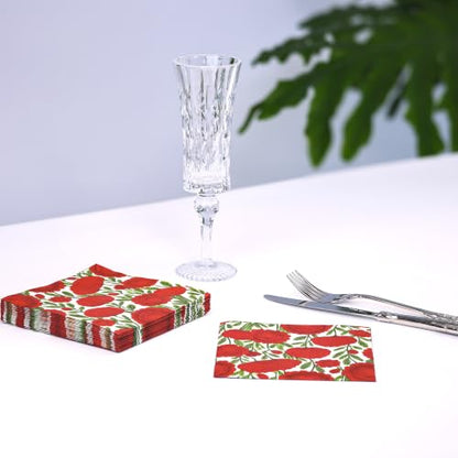 Burgundy Camellia Napkins 3 (80 Count)