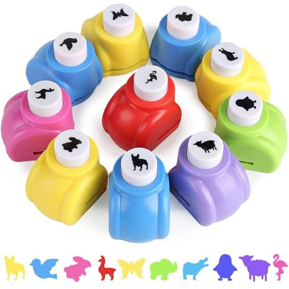 10 PCS Flower Shaped Craft Hole Punch Set for DIY Crafting