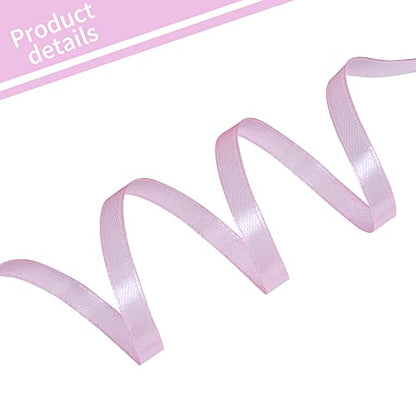 100 Yards 1 4 Inch Pink Satin Ribbon Thin Gift Wrapping Ribbon