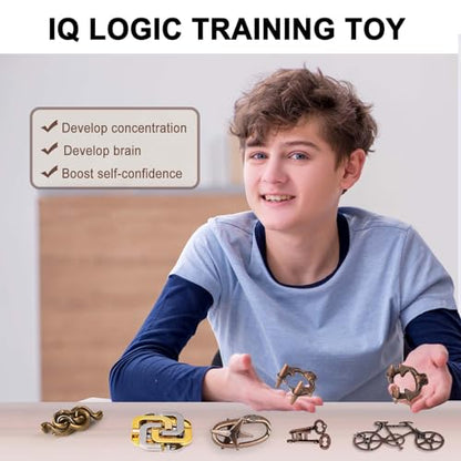 6 PCS Metal Brain Teaser Puzzles for Adults and Kids (72 Count)
