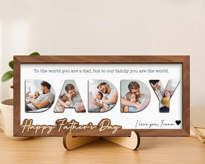 Photo Decorative Plaque Personalized Dad Gifts for Fathers Day from Daughter Son