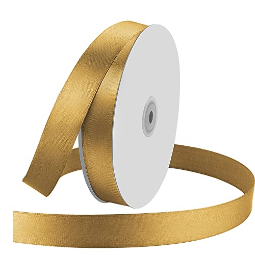 1" x 100 Yards Champagne Gold Satin Ribbon Crafts Gift Wrapping (300 Foot)