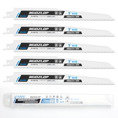 5Pack 9inch 8+10TPI Metal Reciprocating Saw Blades Set (5 Count)