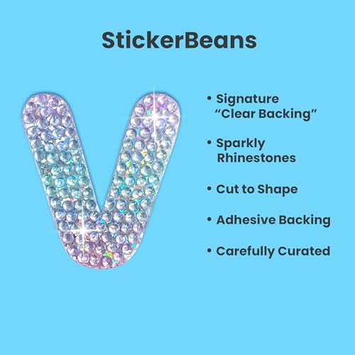 Sparkly Rhinestone Alphabet Letter Sticker V