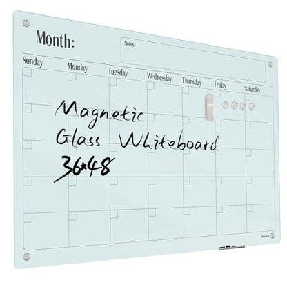 Magnetic Glass Monthly Calendar Whiteboard
