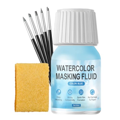 Blue Masking Fluid for Watercolor Painting