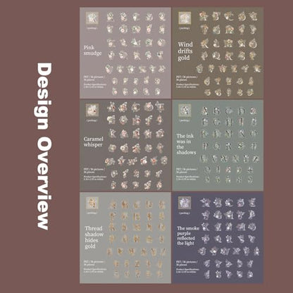 216 Pcs Floral Alphabet and Number PET Stickers for Scrapbooking (216 Count)