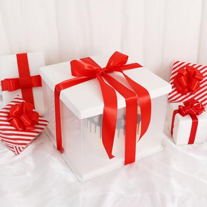 1 Inch x 100yds Red Satin Ribbon for Christmas Craft Gifts Wrapping (300 Foot)