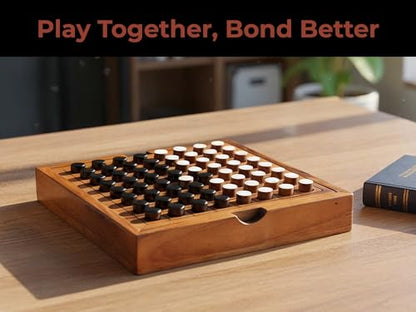 Wooden Reversi Othello Board Game Classic Strategy Games of Family for Adults and Senior Wood Black and White Pieces and Great Gifting with Genuine Wood Looks Decoration Othelo 8 x 8 Inches
