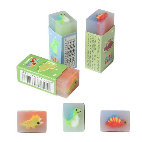 18Pcs Cute Dinosaur Erasers for Kids Bulk (18 Count)