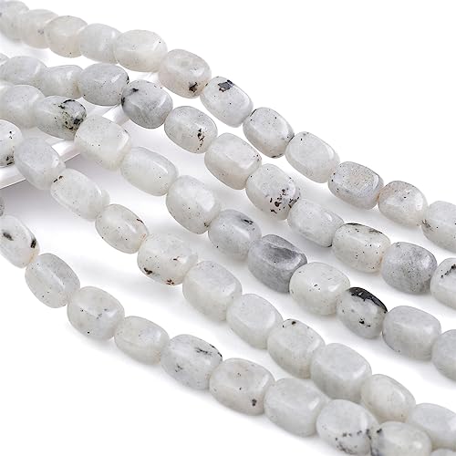 Natural Spectrolite Cuboid Stone Loose Semi Gemstone Beads for Jewelry Making 8mmx12mm 38cm (33 Count)