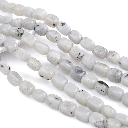 Natural Spectrolite Cuboid Stone Loose Semi Gemstone Beads for Jewelry Making 8mmx12mm 38cm (33 Count)