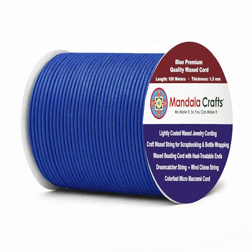 1.5mm Blue Waxed Cord (327 Foot)