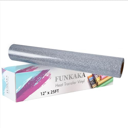 Glitter Silver HTV Heat Transfer Vinyl Rolls