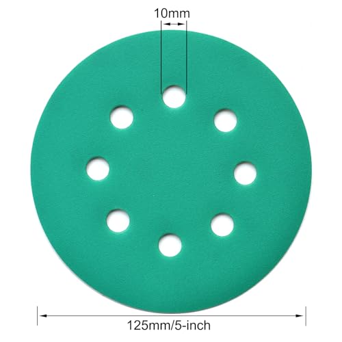 5-Inch 8-Hole Wet Dry Sanding Discs 320 Grit Sandpaper, 50-Pack (50 Count)