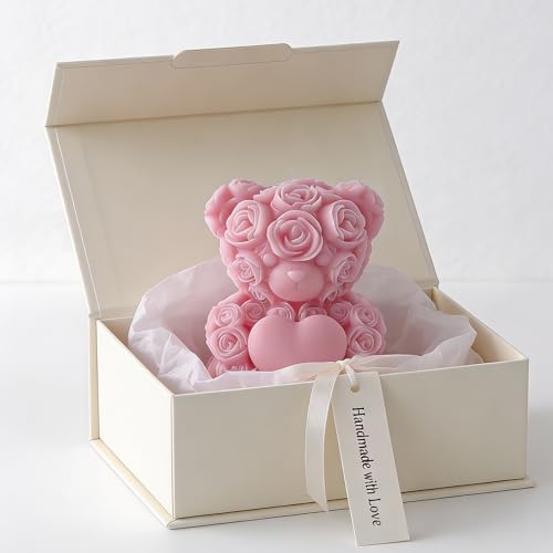 Large Rose Bear Candle Mold
