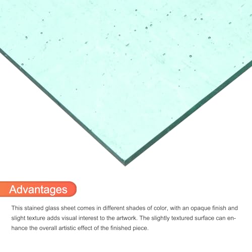 2 Pcs Stained Glass Sheet Mosaic Tile 7.9 Inch x 5.9 Inch Lake Blue Stained Glass Sheets for Crafts DIY Art Project