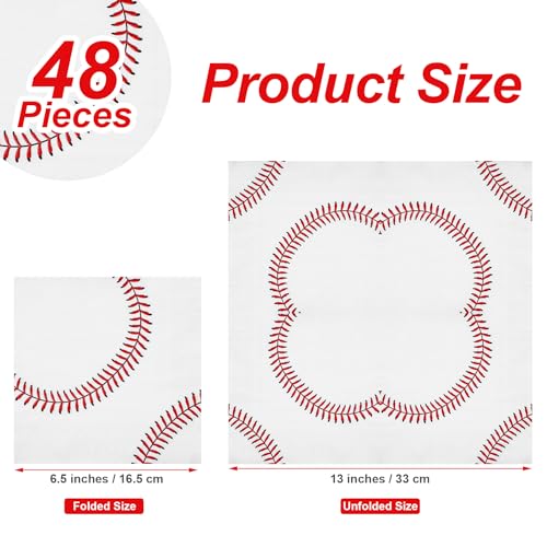 48 Pieces Baseball Napkins (48 Count)