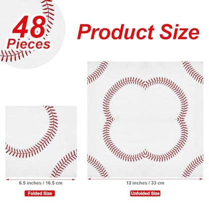48 Pieces Baseball Napkins (48 Count)