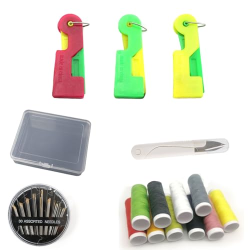 Automatic Needle Threader Set New Sewing Machine Accessories Plastic Auto Needle Threading Device Gifts for Mom and Neighbours (15 Count)