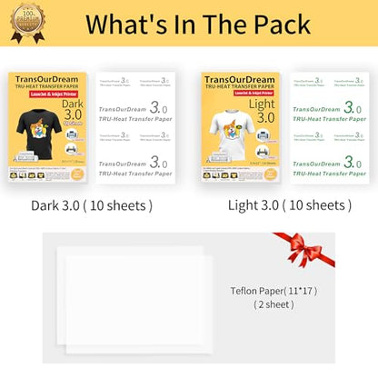 Iron on Heat Transfer Paper for Dark and Light T Shirts