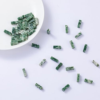 Natural African Jade Rectangle Tube Beads 4x13mm 38cm (28 Count)