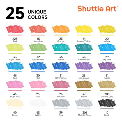 25 Colors Dual Tip Acrylic Paint Markers (25 Count)