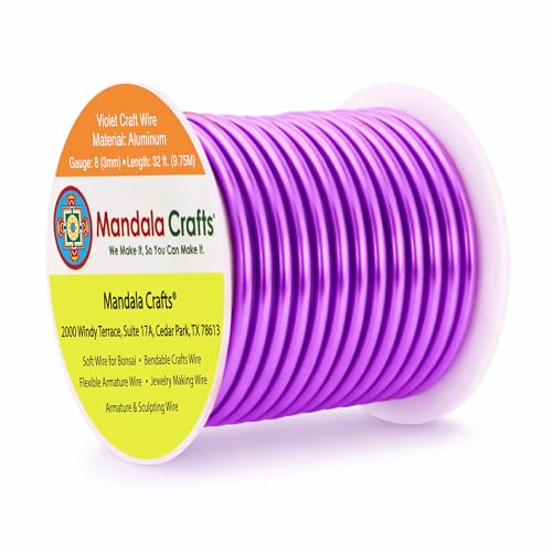 8 Gauge Violet Anodized Aluminum Craft Wire