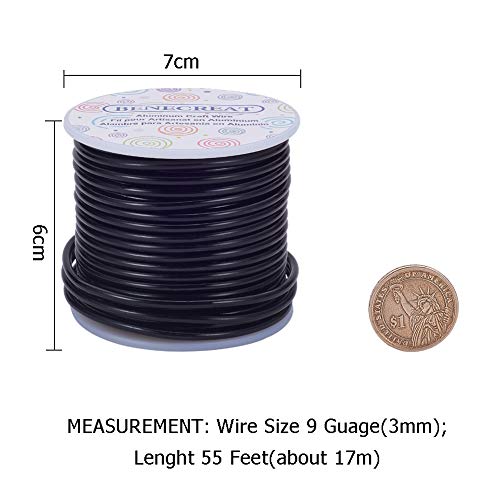 9 Gauge Jewelry Craft Aluminum Wire 55 Feet Bendable Metal Sculpting Wire for Halloween Craft Floral Model Skeleton Making (55 Foot)