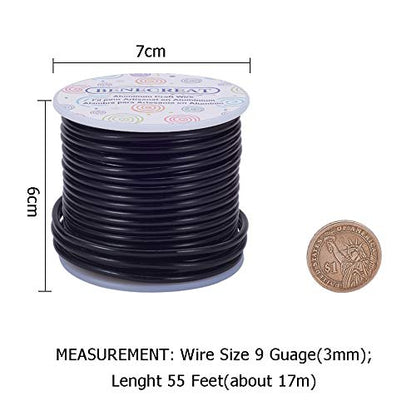 9 Gauge Jewelry Craft Aluminum Wire 55 Feet Bendable Metal Sculpting Wire for Halloween Craft Floral Model Skeleton Making (55 Foot)