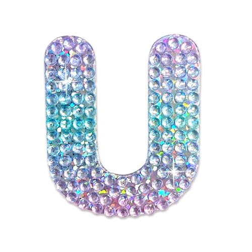 Rhinestone Alphabet Letter Sticker U